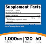 Nutricost Magnesium Orotate 1000mg High Strength Supplement - 120 Capsules
