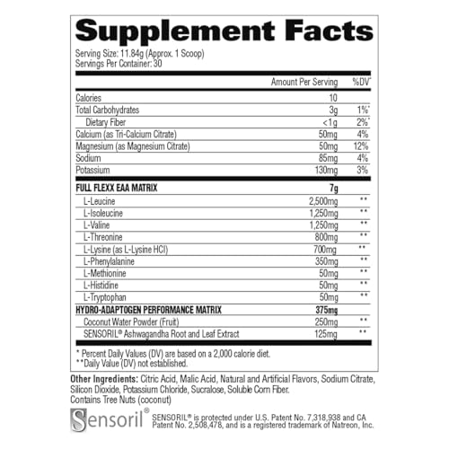 GAT SPORT Flexx EAAs + Hydration, Essential Amino Acids, Blue Razz, 30 Servings