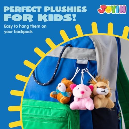 36 Pack Mini Animal Plush Toys - Party Favors, Keychain Decorations