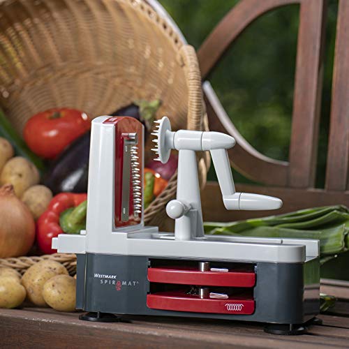 Westmark Spiromat Spiral Slicer for Zoodles, Vegetable & Fruit Pasta with 3 Blades