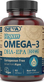 Deva Vegan Omega-3 DHA-EPA Algae Oil 300 mg - 90 Softgels