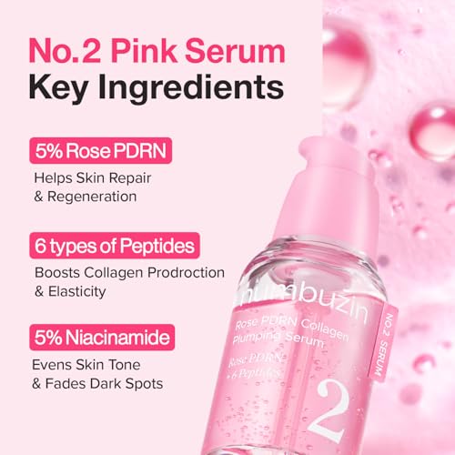 numbuzin No.2 Rose PDRN Collagen Plumping Serum – Hydrating & Firming Korean Skincare Serum for Dry & Combination Skin (1.01 fl.oz.)