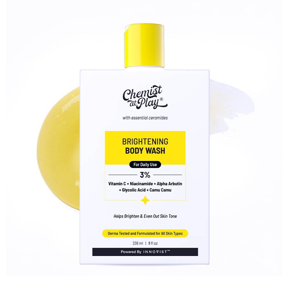 Chemist at Play Brightening Body Wash - Vitamin C & Alpha Arbutin for Glowing Skin - 30X Vitamin C with Camu Camu - SLS & Paraben Free