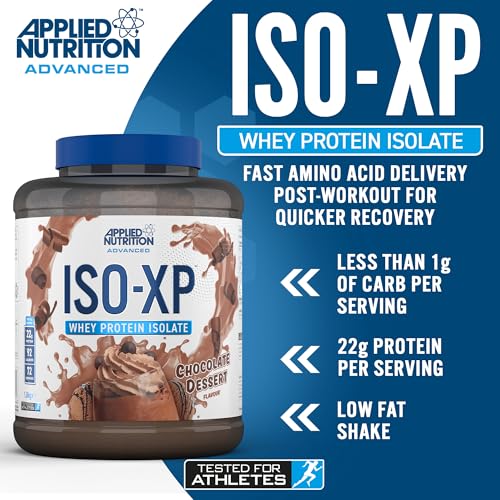 Applied Nutrition ISO XP Whey Isolate - Pure Whey Protein Isolate Powder with Glutamine and BCAAs - 1.8kg (72 Servings) Chocolate Dessert