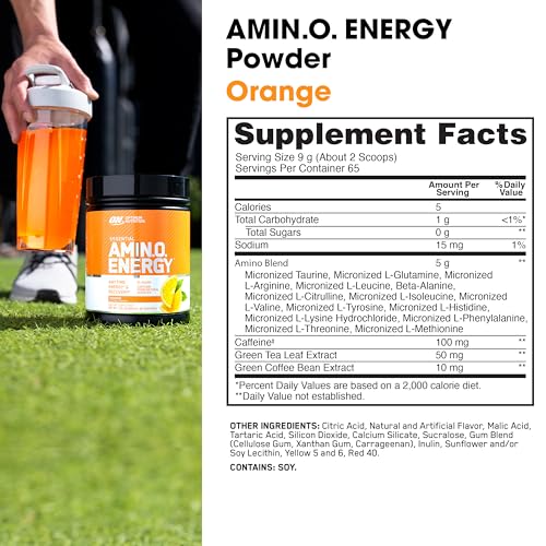 Optimum Nutrition Essential Amino Energy Orange 585g - EAA BCAA Energy Drink Powder