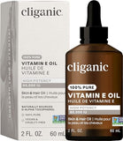 Cliganic 100% Pure Vitamin E Oil for Skin, Hair & Face - 60,000 IU, Non-GMO Verified | Natural D-Alpha Tocopherol