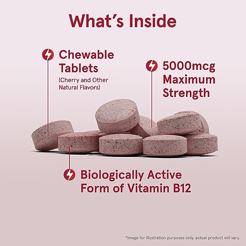 Jarrow Formulas Methyl B-12 Lozenges - 5000 mcg, Cherry Flavor, 60 Count - Energy & Metabolism