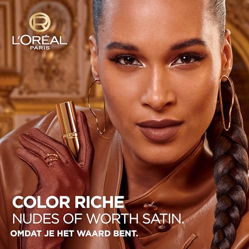 L'Oréal Paris Color Riche Satin Nude Lipstick - 12 Hours Moisture & 75% Nourishing Ingredients, Medium 635