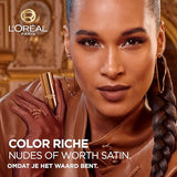 L'Oréal Paris Color Riche Satin Nude Lipstick - 12 Hours Moisture & 75% Nourishing Ingredients, Medium 635