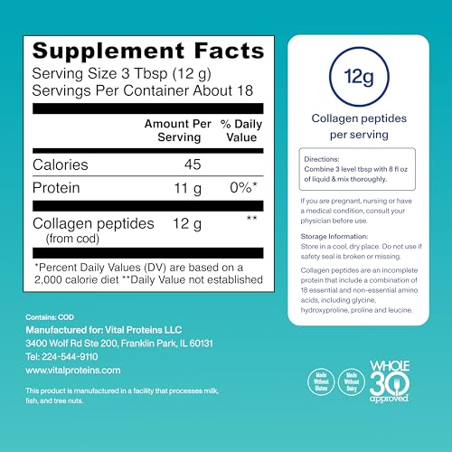 Vital Proteins Marine Collagen Powder, 221g, Unflavoured Fish-Based