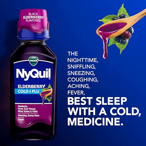 Vicks DayQuil & NyQuil Elderberry Flavor Cold & Flu Multi-Symptom Relief (2x12oz)