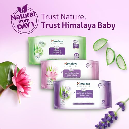 Himalaya Gentle Cleansing Baby Wipes - Alcohol & Paraben Free, 224 Wipes, Aloe Vera & Lotus