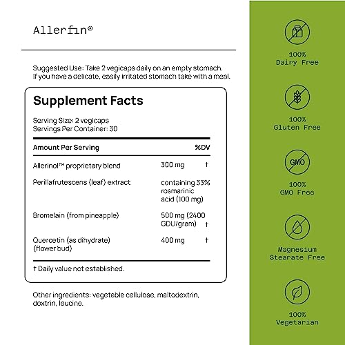 Allerfin 60 VCapsules by Quality of Life Labs - Advanced Allergy Support Formula