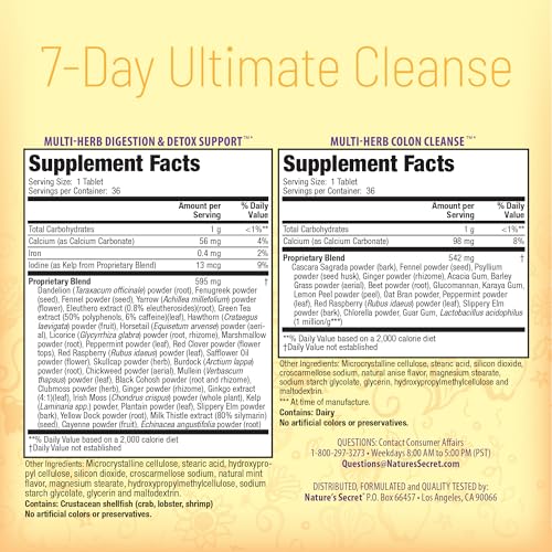 Nature's Secret 7-Day Ultimate Cleanse Set - 2 Part Total Body Reset