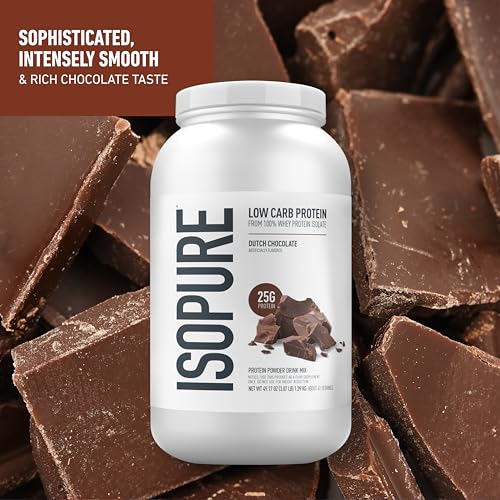 Isopure Low Carb Whey Protein Isolate Powder - Dutch Chocolate 3 lbs with Immune Support