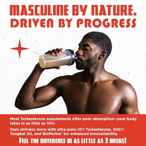 Turkesterone 15,000mg [Max Potency] + BioPerine® for High Absorption Supplement with Tongkat Ali - Increase Lean Muscle Growth & Recovery, Drive & Stamina - USA Made & Non GMO - 120 V Capsules