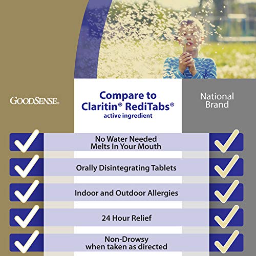 GoodSense Loratadine Orally Disintegrating Tablets 10 mg - Non-Drowsy Allergy Relief - 30 Count