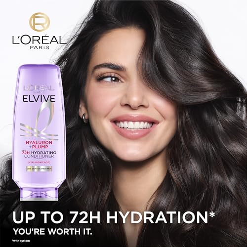 L’Oréal Paris Elvive Hyaluron Plump Hydrating Conditioner, Paraben-Free for Dry Hair
