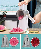 Ourokhome 5-in-1 Rotary Cheese Grater & Mandolin Food Slicer (White)