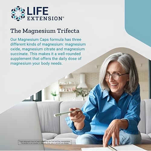 Life Extension Magnesium 500mg Capsules - High Potency Magnesium Supplement