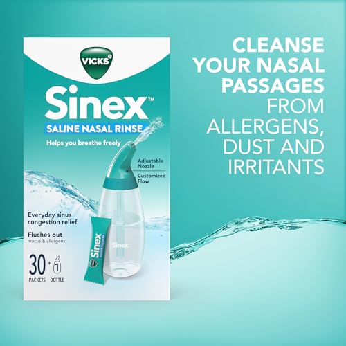 Vicks Sinex Saline Nasal Rinse Starter Kit - Drug-Free Congestion Relief