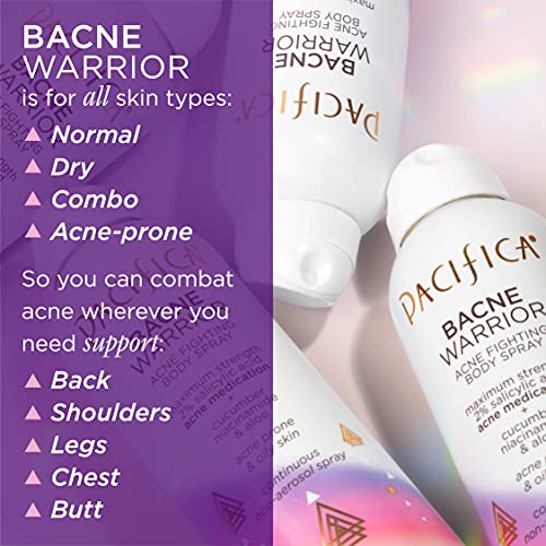 Bacne Warrior Acne Cleanser Body Spray for Teens & Adults - Salicylic Acid & Niacinamide