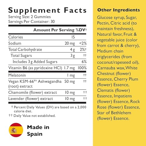 RESCUE PLUS Sleep & Stress Support Gummies with Melatonin & Ashwagandha, 60 Count