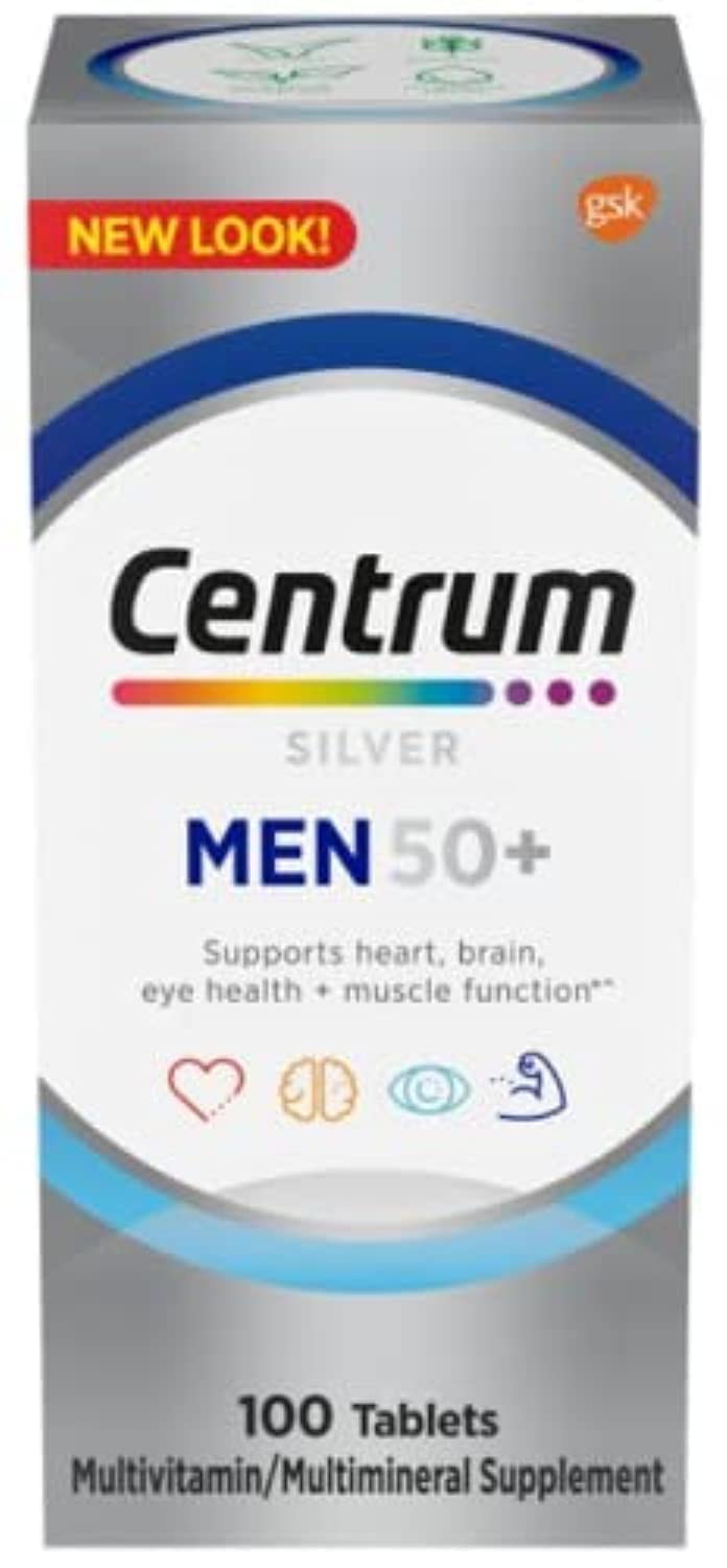 Centrum Silver Multivitamin for Men 50+, Multimineral Supplement - 100 Tablets