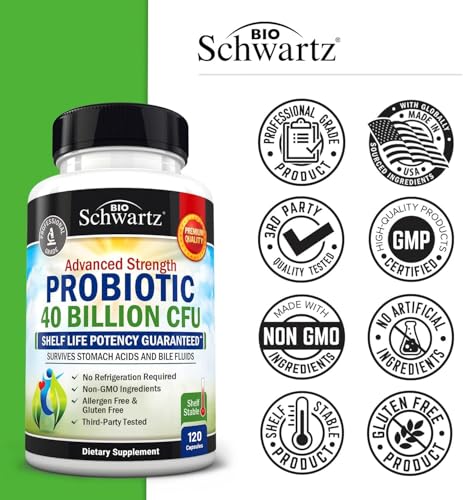 BioSchwartz Daily Probiotic - 40 Billion CFU for Gut Health | Probiotics for Men & Women