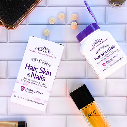21st Century Hair Skin & Nails Extra Strength - 90 Tablets | Beauty & Collagen Support