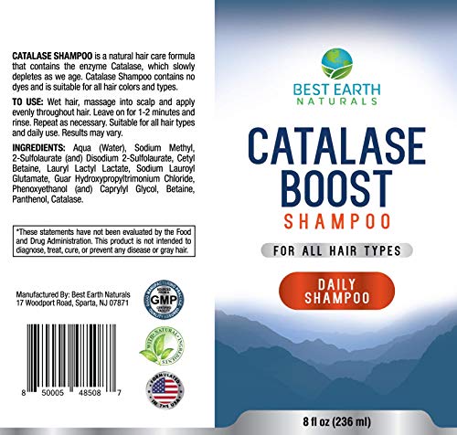 Best Earth Naturals Catalase Shampoo for Hair Vitality & Health - 8 fl. oz