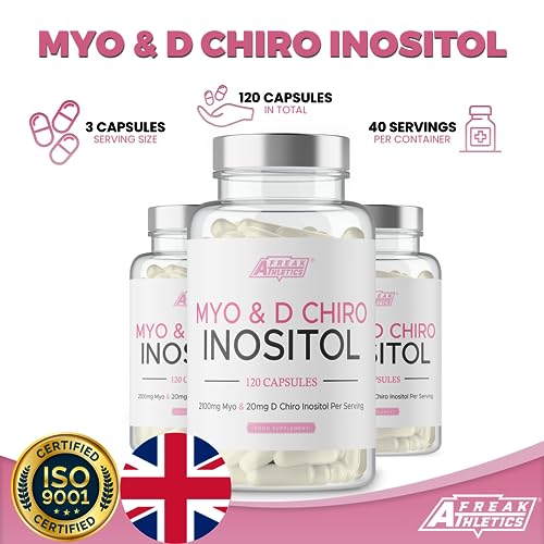 Freak Athletics Myo Inositol & D Chiro Inositol - 40:1 Ratio for PCOS & Hormonal Balance - 120 Capsules