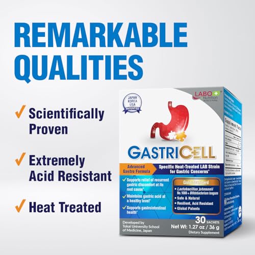 GASTRICELL - Eliminate H. Pylori, Relieve Acid Reflux and Heartburn - 30 Sachets - Natural Defence Against Gastric Distress