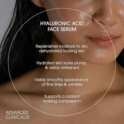 Advanced Clinicals Hyaluronic Acid Serum - Hydrating & Plumping Facial Serum