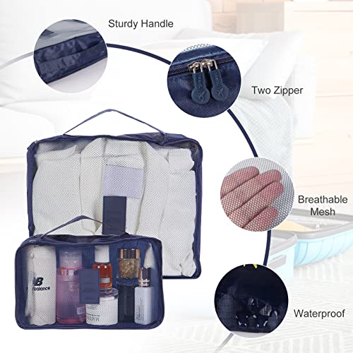 SKY-TOUCH 6-Piece Travel Packing Cubes & Laundry Bag Set - Waterproof Organizer