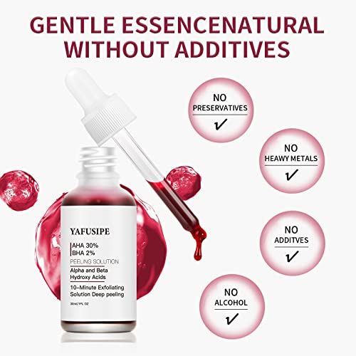 AHA 30% + BHA 2% Peeling Solution - Exfoliating Chemical Peel for Face | Salicylic Acid Exfoliant | 1 oz