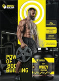 Body Builder 100% Whey Protein with Shaker - 25g Protein, BCAAs, Glutamine - Chocolate Peanut - 4 LB