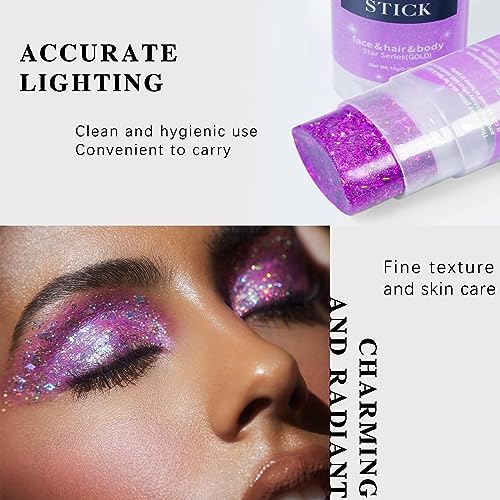 Gold Holographic Body & Face Glitter Gel Stick - Festival & Rave Makeup