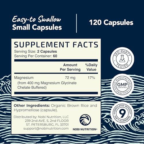 High Absorption Magnesium Glycinate 400mg - Sleep, Calm & Muscle Support (120 Capsules)