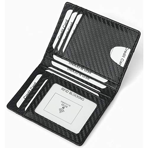 Minimalist RFID Blocking Slim Bifold Wallet - Pure Black