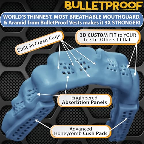 Bulletproof Sports Mouthguard - Ultra-Thin, Breathable, 3X Stronger for Adults & Youth