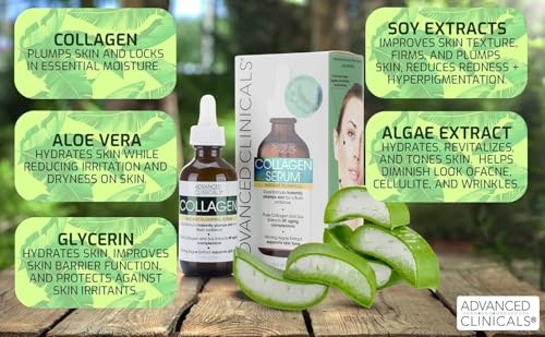 Advanced Clinicals Collagen Face Serum: Lift, Plump & Firm Your Skin
