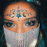 KASTWAVE Crystal Star Face Glitter Stickers - Festival Mermaid Body Jewels for Rave Parties