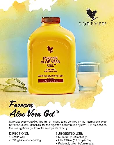 Forever Living Products Aloe Vera Gel - Pure Inner Leaf Aloe Vera Drinking Gel - No Preservatives, Gluten-Free (1L)