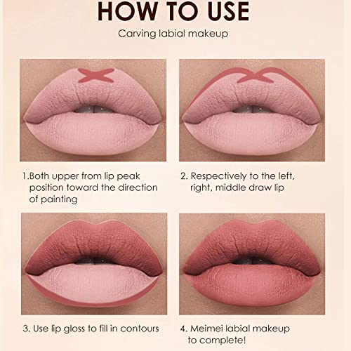 YOOJ® 12 Pcs Matte Liquid Lipstick & Lip Liner Set - Nude Lipsticks