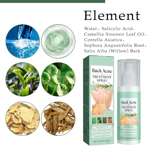 Back Acne Treatment Spray 120ml | Fade Scars, Deep Cleanse, Smooth Skin