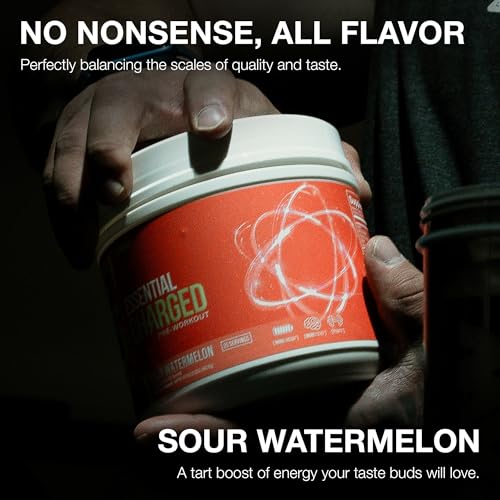 RAW Essential CHARGED Pre-Workout Powder - Sour Watermelon (25 Servings)