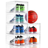 Aliscatre 6 Pack Clear Plastic Shoe Storage Boxes with Lids - Stackable Organizer for Closet Sneaker Display