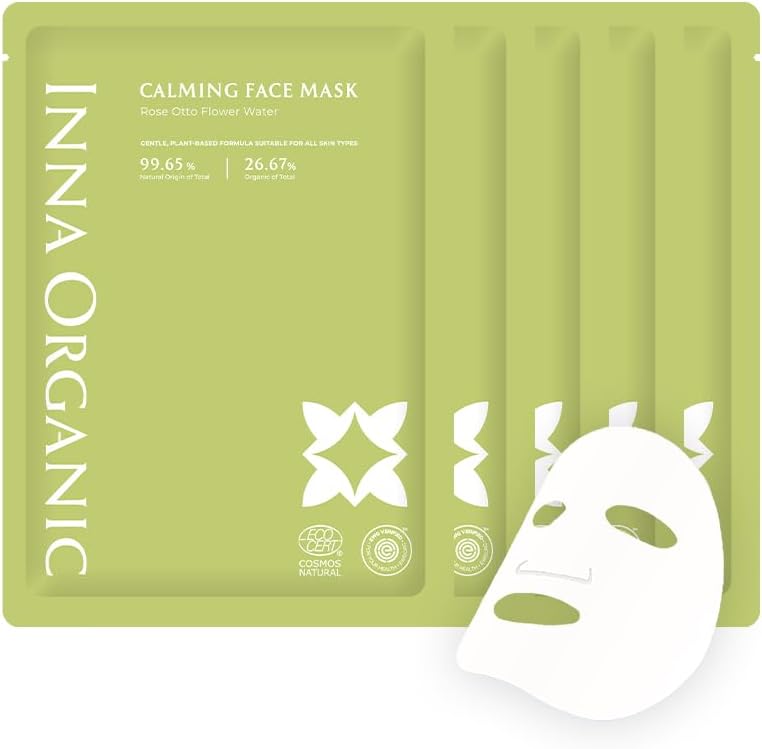 INNA Organic Green Tea Rose Soothing Hydrosol Face Mask (5 Pack)
