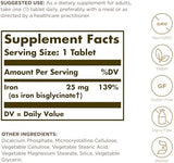 Solgar Chelated Iron, 100 Tablets - Highly Absorbable Iron - Gentle on Your Stomach - Cardiovascular Support - Vegan, Gluten Free, Dairy Free, Kosher - 100 Servings